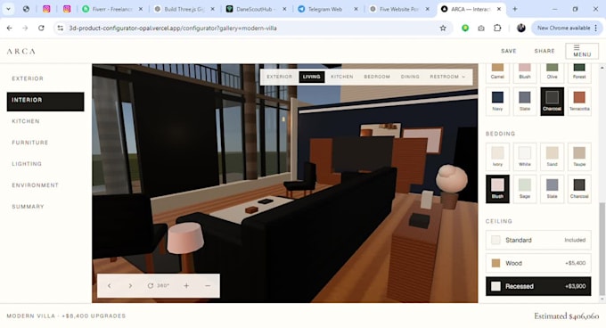 build threejs, webgl, react three fiber 3d configurator experiences