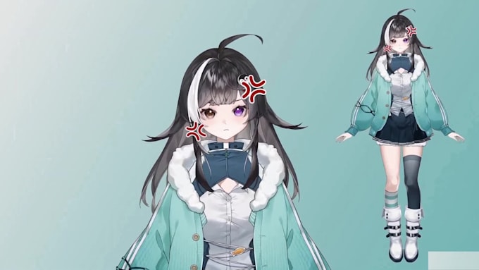 draw and rig live2d vtuber model, 2d vtuber model, anime vtuber, live 2d vtuber