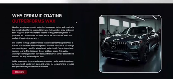 design car detailing, mobile detailing and ceramic coating wordpress websites