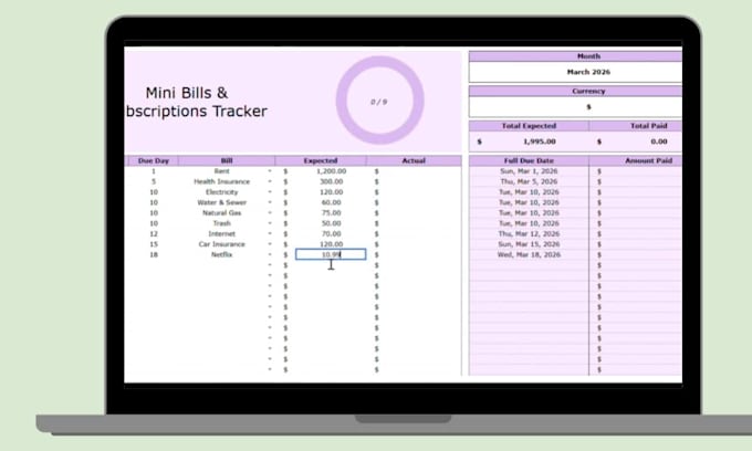 create excel finance tracker and budget planner