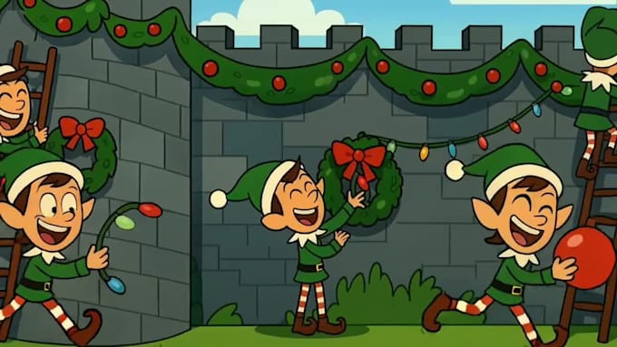 create a custom 2d animated beautiful merry christmas video