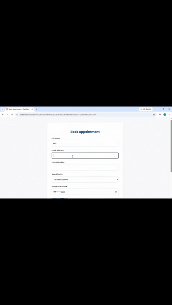 create  hospital management and appointment booking website