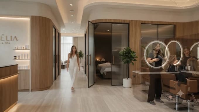 design commercial private salon and spa interiors in realistic 3d