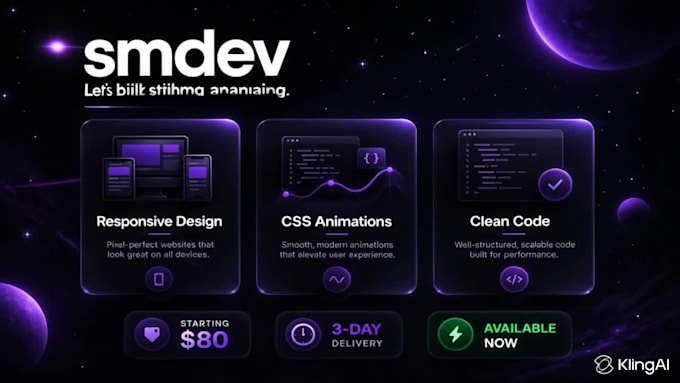build a responsive landing page with CSS animations