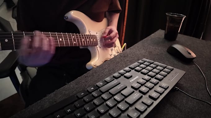record professional electric guitar for your song