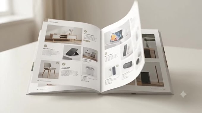 design a professional product catalog and sell sheet