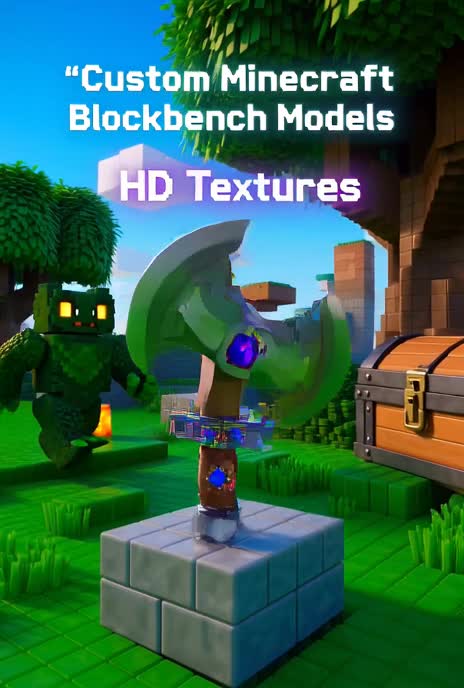 create custom minecraft blockbench 3d models, mobs, texture and animations