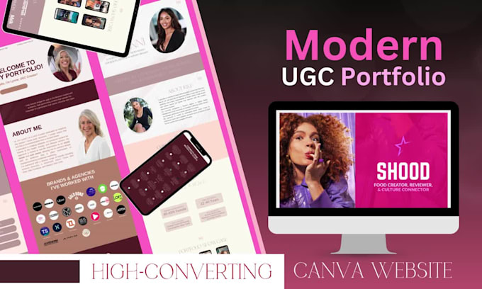 design a high converting ugc portfolio canva website, epk
