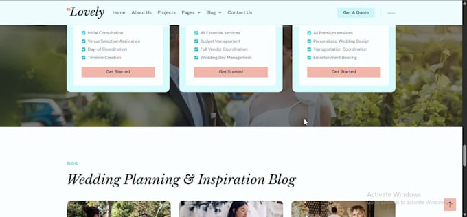 wedding venue website, event hall website design, wedding booking website,