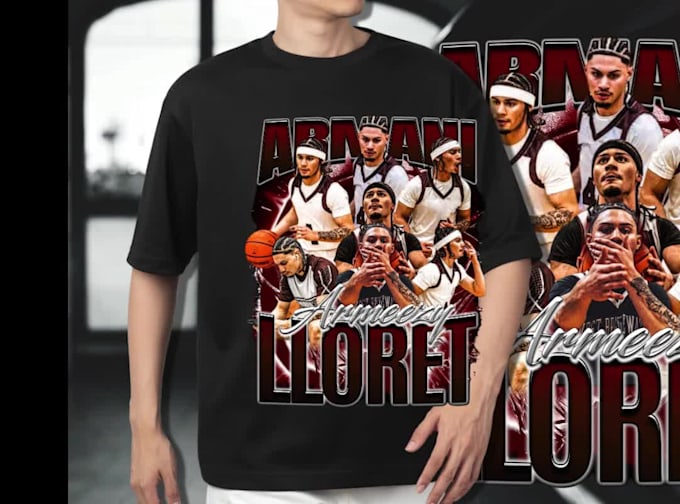 create an aggressive 90s bootleg rap tee streetwear design