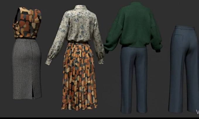 Design rig texture 3d kleding van stof voor second life mesh vrchat ...