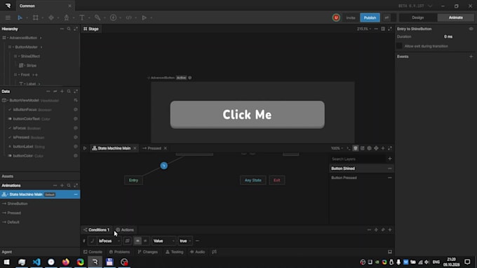animate UI icons and buttons with rive state machine