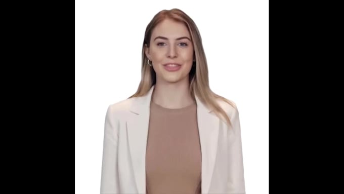 create hyper realistic ai female spokesperson video