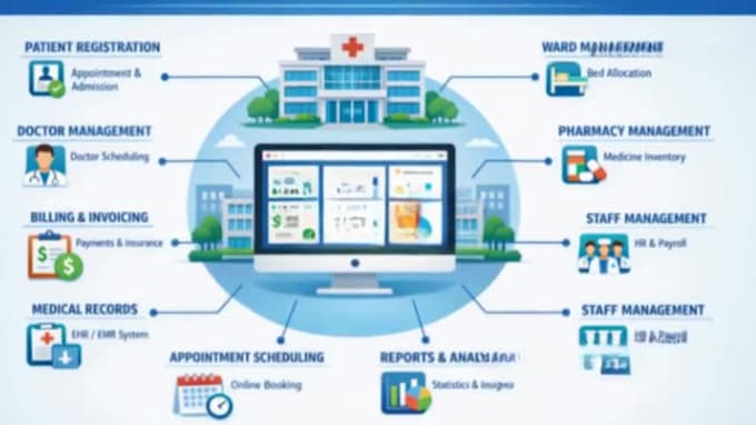 give fully custom hospital management application  software