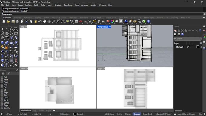 create rhino architecture models and cad drawings