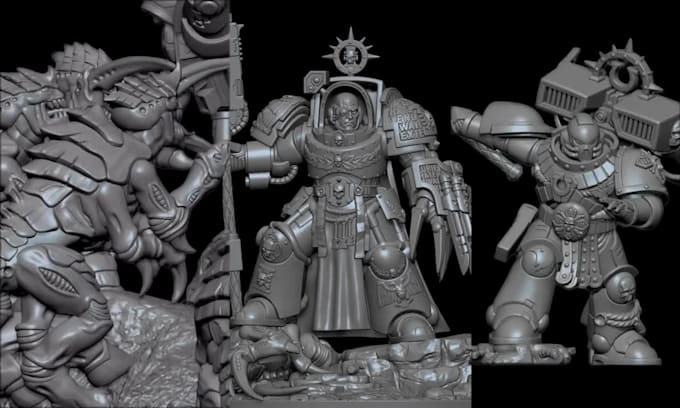 do custom 3d warhammer 40k, aos miniature model dnd stl figures for 3d printing