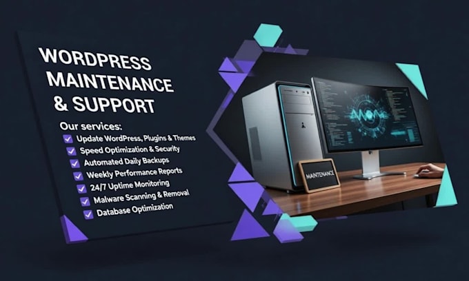 revamp wordpress website monthly maintenance support fix website errors optimize