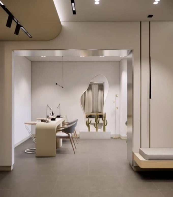 design a modern beauty salon interior with 3d renderings