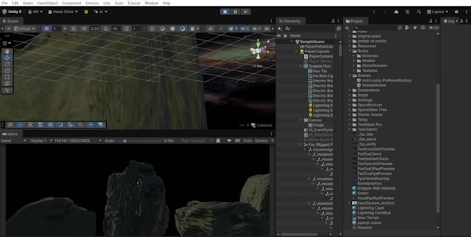create unity game environments, scripts, assets or a whole game