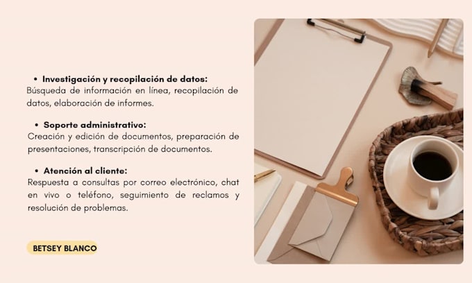 be your professional virtual assistant in spanish