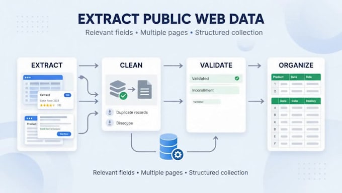 do web scraping and data extraction to excel or CSV