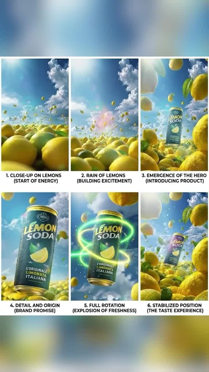 create 3d beverage product animation, soda and drink commercial