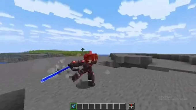 create custom minecraft blockbench lowpoly 3d model mobs weapon with animation