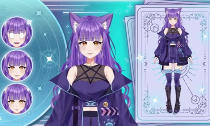 vtuber model live2d vtuber rigging character design  anime vtuber live2d model
