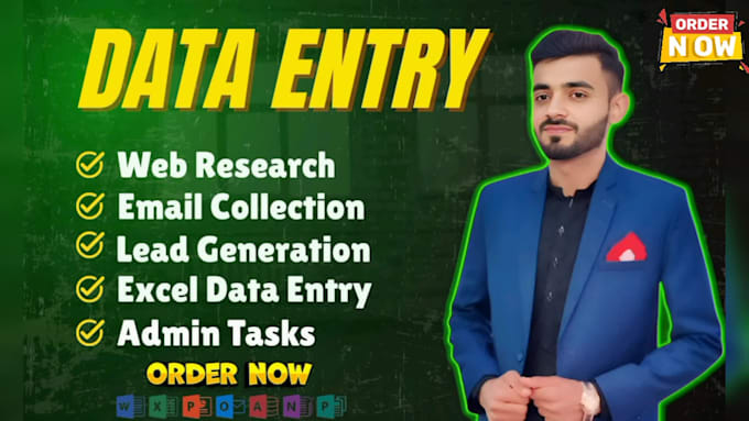 do urgent data entry VA, admin tasks, email collection, and data collection