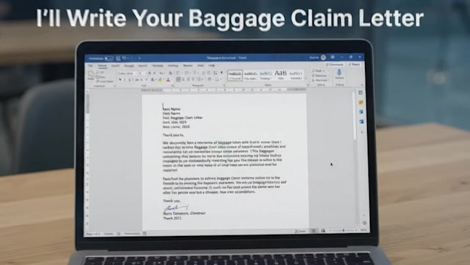 write a baggage claim letter for lost or delayed luggage