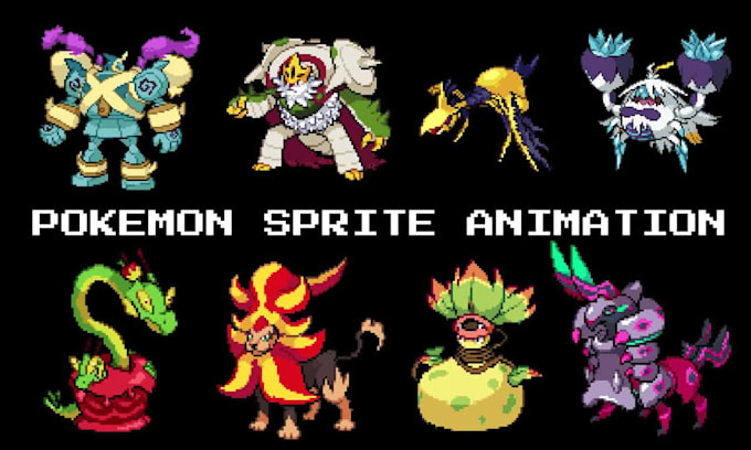 make pokemon art, trainer sprite, fakemon sprite sheet, tileset pixel animation