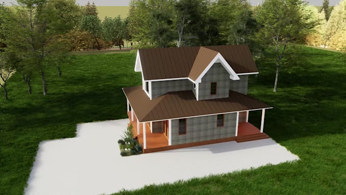 create realistic 3d exterior rendering and visualization