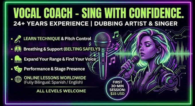 be your professional singing teacher and vocal coach