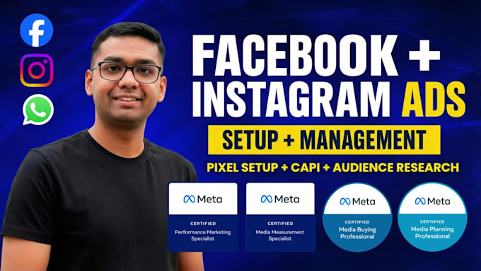 setup and manage facebook ads, instagram ads campaign, meta ads manager