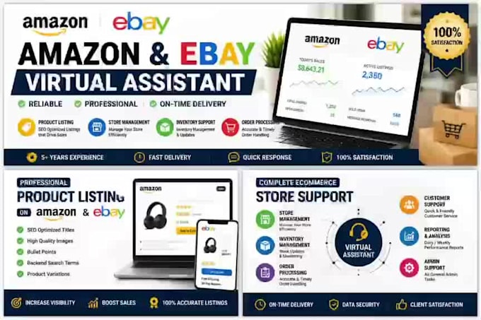 provide amazon and ebay virtual assistant services