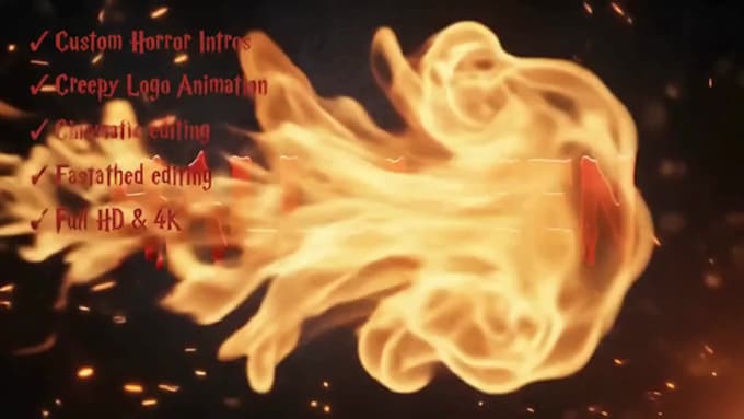 create professional horror intro creepy logo animation