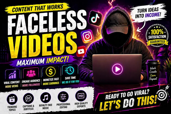 create faceless viral shorts reels tiktok edits