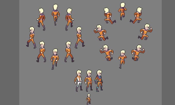 Pixel art character 8bit pixel sprite sheet direction sprite pixel ...