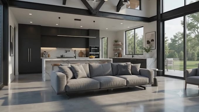 create premium barndominium 2d,3d interior exterior design and twinmotion render
