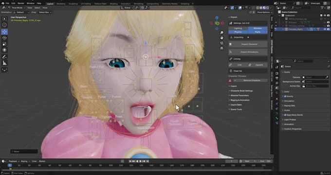 turn glb character to usable vrm, static glb model, mesh, blueprints, 3d rigging