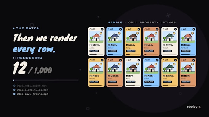 create bulk personalized videos from your spreadsheet with remotion