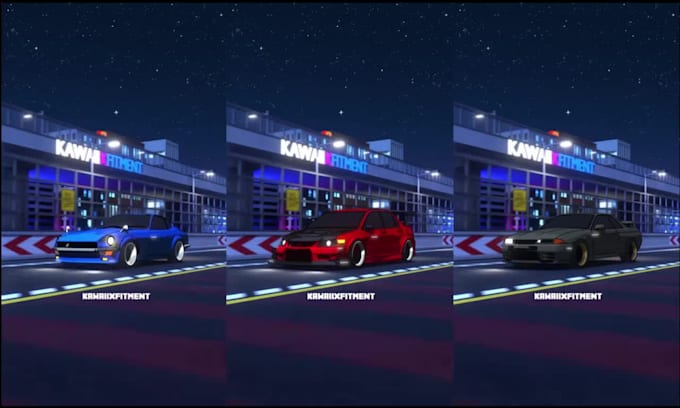 make your car into a rolling animation in anime style