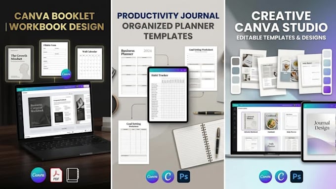 magazine design PDF worksheet, workbook, journal tracker, calendar, notebook pdf