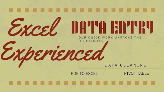 do ms excel data entry specialist
