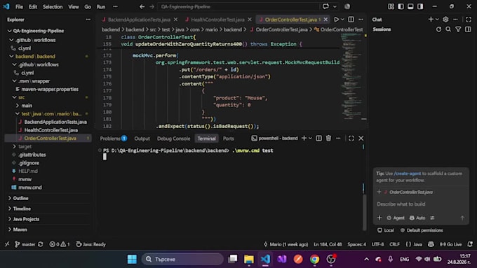 automate backend API tests with java, junit and mockmvc
