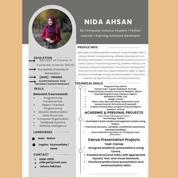 design professional modern CV or resumes