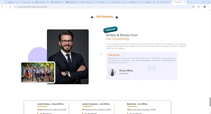 build responsive frontend website and fix website bugs