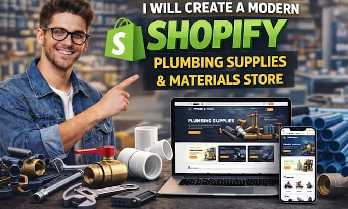 create a modern shopify store for plumbing supplies and materials