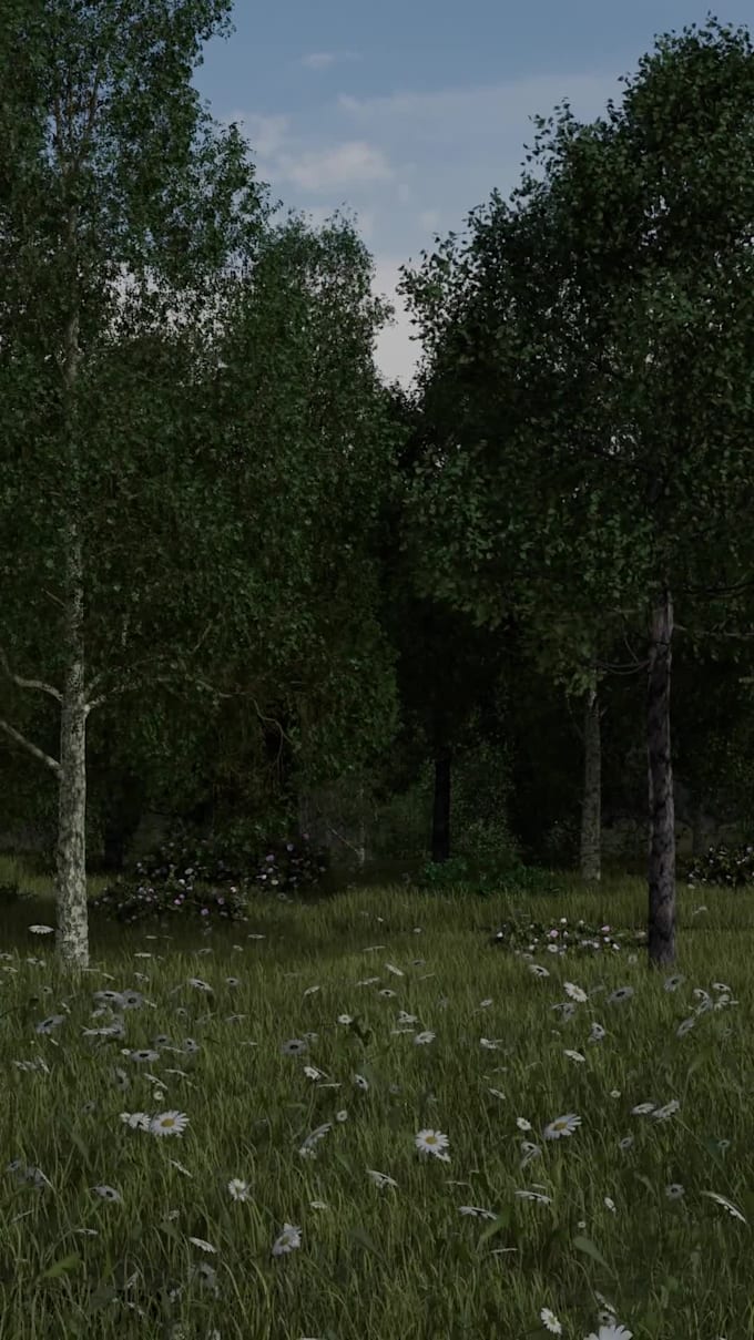 make 3d photorealism nature scene