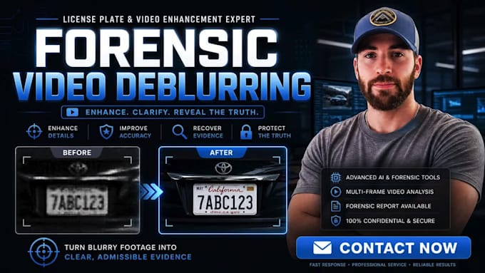 do forensic video de blurring, enhancement, and restore blurry cctv or forensic